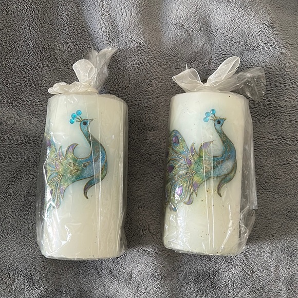 Other Two Peacock Candles Poshmark